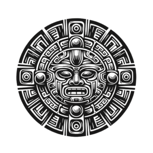 Aztec Tattoo Design Of A Sun Stone