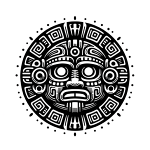 Aztec Tattoo Of A Rain Mask