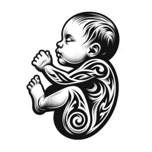 Baby Depicted In A Tribal Tattoo
