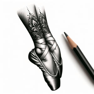 Ballet Shoes In Realism Tattoo Style