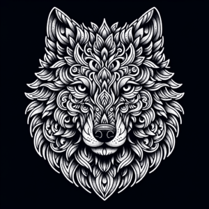 Beast Dotwork Wolf Head