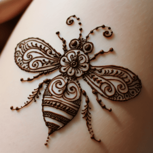 Bee Depicted In A Henna Tattoo