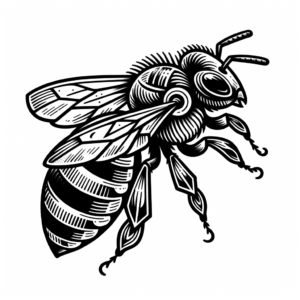 Bee In Neo Traditional Lines