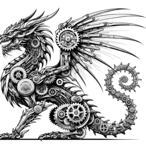 Biomechanical Dragon With Gears