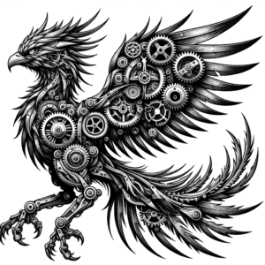 Biomechanical Phoenix With Gears