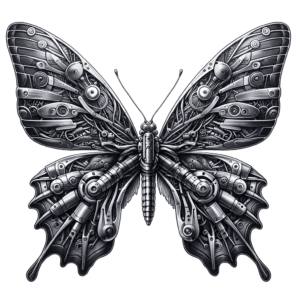 Biomechanics Butterfly With Metallic Details
