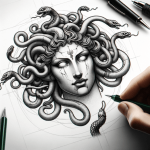 Biomechanics Medusa With Metallic Details