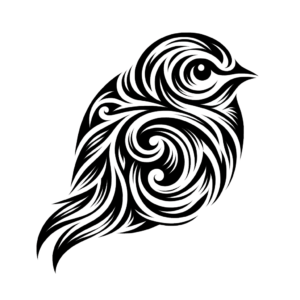 Bird In A Tribal Tattoo Style