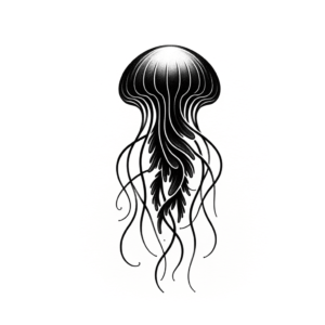 Black AI Tattoo Design Of A Jellyfish