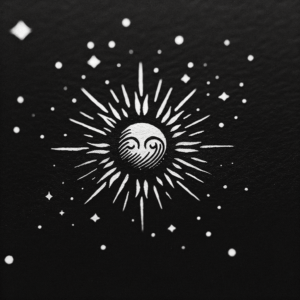 Black Tattoo Of A Sun