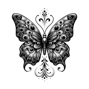 Blackwork Butterfly With Full Shading