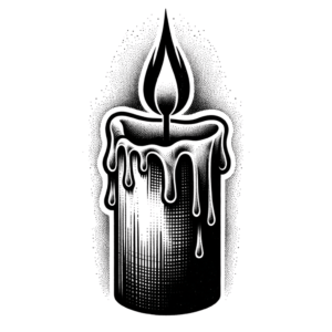 Blackwork Candle With Flame