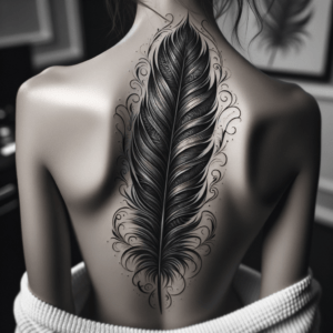 Blackwork Feather Quill