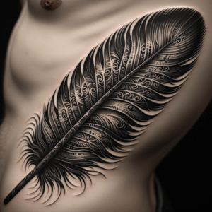 Blackwork Feather Quill