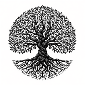 Blackwork Tree Of Life