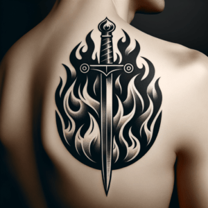 Bold Sword With Flames