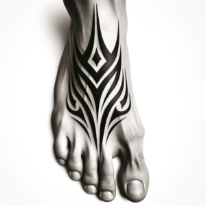 Bold Tribal Design With Sharp Angles And Curves