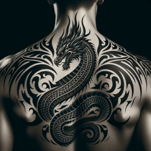 Bold Tribal Dragon With Intricate Scales