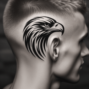 Bold Tribal Eagle On The Side Of The Head