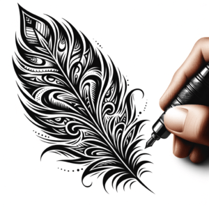 Bold Tribal Feather Design