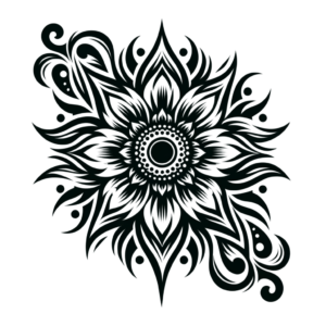 Bold Tribal Sunflower Design