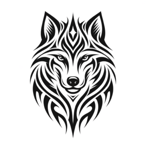 Bold Tribal Wolf Design
