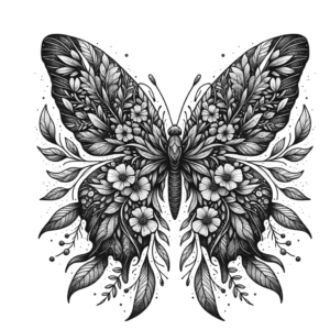 Botanical Butterfly With Natural Elements
