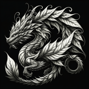 Botanical Dragon With Leaves