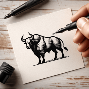 Bull In Tiny Tattoo Design