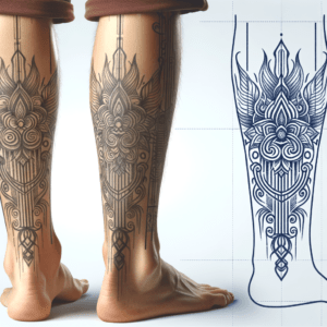 Calf Tattoo Design Stencil