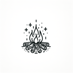 Campfire In Stick And Poke Lines