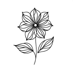 Captivating Single Line Flower