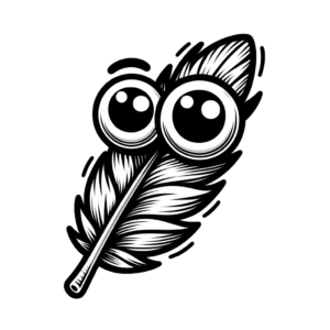 Cartoon Feather With Big Eyes
