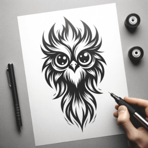 Cartoon Phoenix With Big Eyes