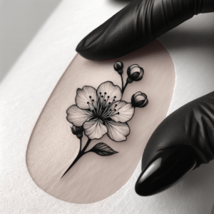 Cherry Blossom In Black Lines