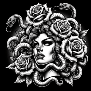 Chicano Medusa With Roses