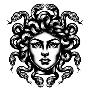 Chicano Medusa With Stylized Design