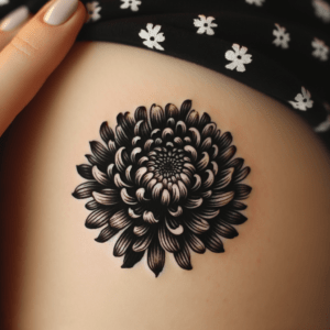 Chrysanthemum Depicted In A Henna Tattoo