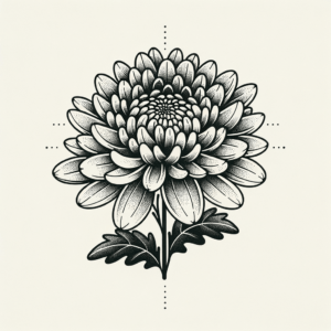 Chrysanthemum In A Dotwork Tattoo Style