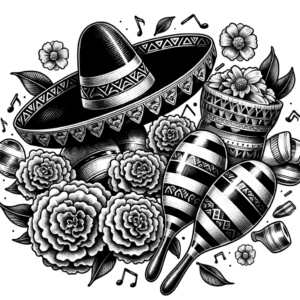 Cinco De Mayo Celebration In Mexican Tattoo Style