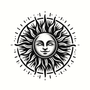 Circle Tattoo Of A Sun