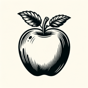 Classic Americana Apple With Leaf