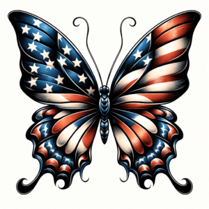 Classic Americana Butterfly With Patriotic Themes