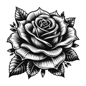 Commanding Blackwork Rose