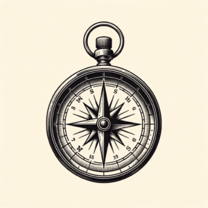 Compass In Minimalist Tattoo Design
