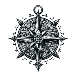 Compass In Polynesian Tattoo Design