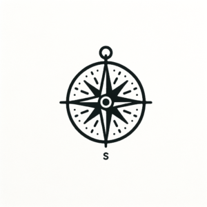 Compass In Simple Tattoo Design