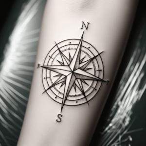 Compass Rose Depicted In An Armband Tattoo