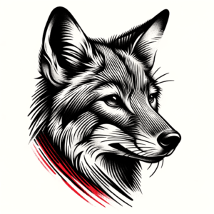 Coyote In Trash Polka Lines