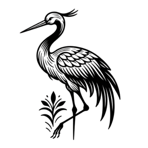 Crane In A Japanese Tattoo Style